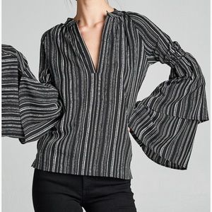 Skylar + Madison Bell Sleeve Stripe Top
